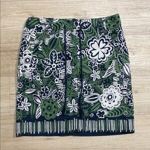 Ann Taylor Loft Petites Floral Green and Blue Mini Skirt Size 4P